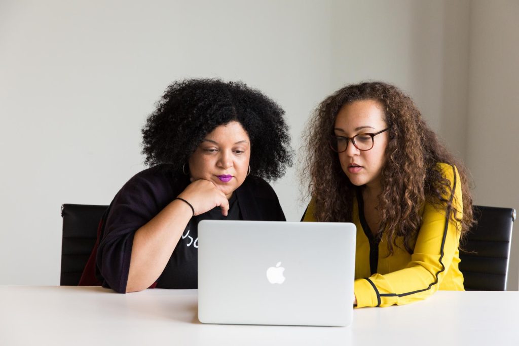 Women working at coworking
